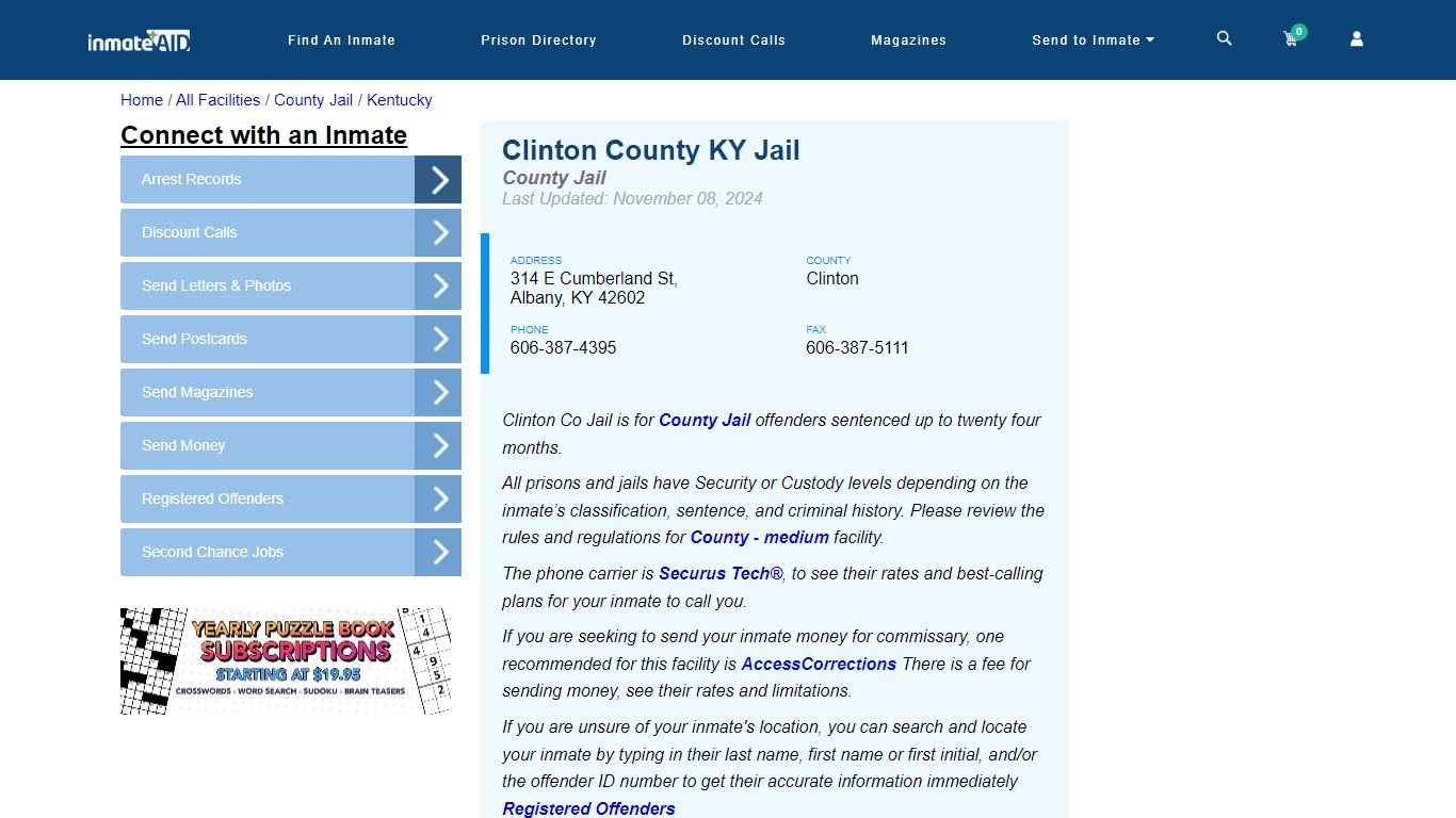 Clinton County KY Jail - Inmate Locator